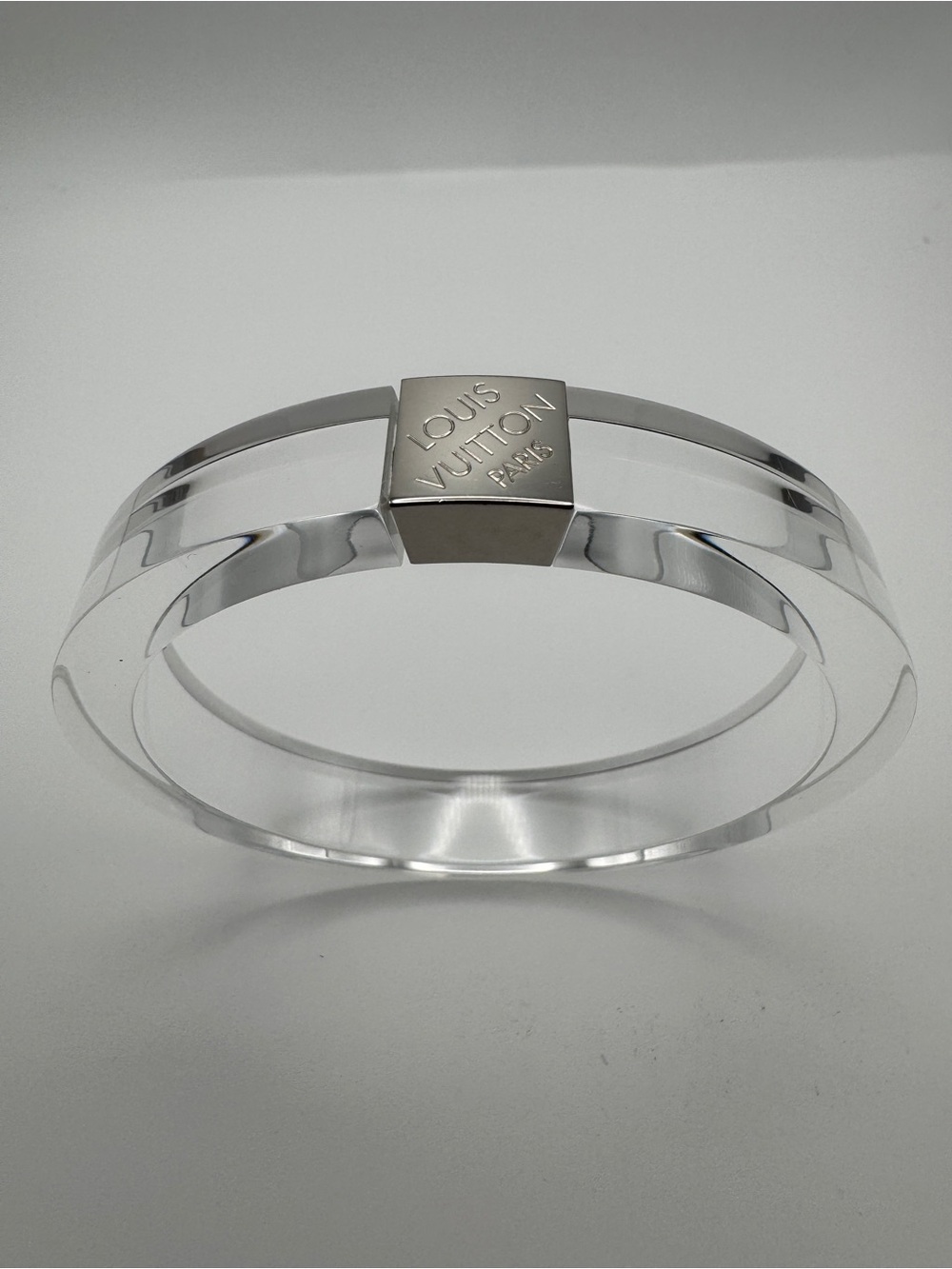 Louis Vuitton Night Clubber Clear Bangle with Silver-toned Hardware Size 7-8”